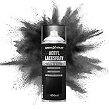 WerkXheld Sprühlack 400ml - Hochwertiges Lackspray Schwarz Seidenmatt RAL 9005, Vielseitig anwendbar auf Holz, Metall & Textil, Langlebiger Acryllack Spray