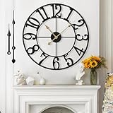 Mee 2ou Wanduhr Modern Nahezu Lautlos Ohne Tickgeräusche -40cm Durchmesser Wanduhren Modern Wohnzimmer Wanduhr Vintage Für Schlafzimmer Küche Büro Landhausstil Industrial Style