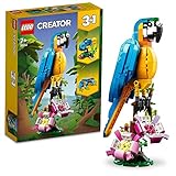 LEGO Creator 3in1 Exotischer Papagei, Frosch und Fisch Ostergeschenk Dschungel-Tier-Figuren Bauspielzeug, kreatives Spielzeug für Kinder ab 7 Jahren, Geschenkidee 31136