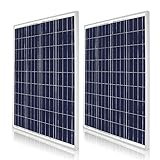 DOKIO Polykristallines Solarmodul 2 * 100W (200watt) 12V Ideal für Garten, Balkon, Garagendach