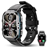 OUKITEL Smartwatch Herren BT20, Wasserdicht Fitness Watch 1,96 Zoll AMOLED Touchscreen mit Telefonfunktion, 100+Sportmodi mit Pulsmesser Schlafmonitor Schrittzähler, für iOS/Android