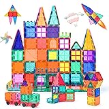 Magnetische Bausteine 100Pcs für Kinder ab 3+ Jahre Starke Magnet Montessori Spielzeug Kinder STEM-Lernspielzeug-Geschenk zur Förderung der Kreativität für Jungen Mädchen (100 pcs)