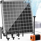 Biling 25W Solar Teichpumpe 1512L/H Förderleistung, Solar Springbrunnen für außen mit 1,5M Bachlaufschlauch Filter DIY Solarpumpe 5M Leitungslänge Bachlaufpumpe Solar für Teich, Garten, Wasserfall