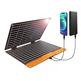 20W Solar Ladegerät, Flexsolar Solarpanel Faltbar 2-Port(USB-A,USB-C) Solarpanel,Tragbares, leichtes ETFE-Notfallpanel,IP67wasserdicht, Wandern, Camping, für Handys Akkus Tablets Powerbank