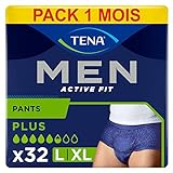 Tena Herren-Inkontinenzhosen, Active Fit Pants Plus Large, 4 Packungen à 8 Stück