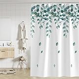 SAEIV Duschvorhang Green Leaf 180x180cm Wasserdicht Anti-Schimmel-Duschvorhang Waschbarer Duschvorhang mit 12 Haken duschvorhänge Beschwerter Saum maschinenwaschbar, schnell trocknend Shower Curtains