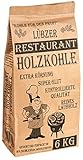 Favorit Grill-Holzkohle 6 kg (aus reinem Laubholz, extra große Körnung, langanhaltende Glut, Grillkohle in Restaurant-Qualität)