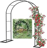 ZYJWH Metall Rosenbogen Gartenbogen Breite 80/120/140/180/200/233/240/286/300/350Cm Pergola Torbogen Rankhilfe Kletterpflanzen Wetterfest Hochzeitsbogen,Weiß,W1.2M*H2.2M