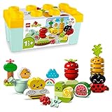 LEGO 10984 DUPLO My First Biogarten Bausteine-Box, Lernspielzeug für Kleinkinder ab 1,5 Jahren, mit Marienkäfer, Hummel, Obst & Gemüse, Stapelspielzeug für Babys