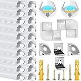 Chesbung LED Aluminium Profil für Led Streifen, 20×1M Led Kanal V Form für LED Band LED Profil bis 12 mm inkl, Indirekte Beleuchtung Decke Alu Profil Led Diffusor mit Milchig Weiß Abdeckungen