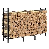 HyDsen Kaminholzregal Metall,120x25x80CM Garten Kaminholzunterstand,Schweres Holzscheitregal für die Lagerung von Brennholz,Holzlagerregal aus Metall,Kaminholzregale für Terrasse Innen und Außen