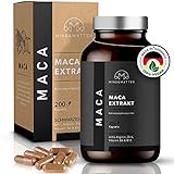 Maca Kapseln HOCHDOSIERT – schwarzer Maca Extrakt 20:1 entspricht 24.000mg Pulver pro Tagesdosis – OPTIMIERT mit L-Arginin, Zink, B6 & B12 – 200 laborgeprüfte VEGAN, ohne Zusätze & MADE IN DE