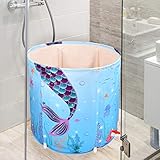 Tragbare Badewanne - Meerjungfrau Faltbare freistehende Badewanne für Erwachsene SPA Kinder Badewanne Temperaturerhaltung Badewanne