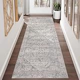 Homcomodar Vintage Runner Teppiche mit Gummirücken 65x180cm Distressed Flur Teppiche Nicht-Verschüttender persischer Boden Teppich Runner für Küche Flur Badezimmer Schlafzimmer