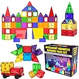 Desire Deluxe Magnetische Bausteine Magnet Montessori Spielzeug für Kinder, Magnetbausteine für Jungen und Mädchen, 3 4 5 6 7 8 Jahre alt, 57pc Set