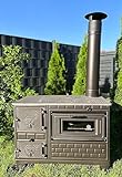 Outdoor-Küchenofen Terrassenofen 9 kW Kuzine Soba/Gartenküche Holzofen Ofen mit Holzkohle (Brennkammertür: Guss)