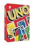 Mattel Games UNO-Kartenspiel, mit 112 Karten in hochwertiger Metallbox, exklusive Sammlerdose, Gesellschaftsspiel, Perfekt als Geschenk, Spielzeug ab 7 Jahren, HGB63
