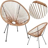 SPRINGOS Gartenstuhl Acapulco Stuhl PE-Rattan 73 x 40,5 x 87 cm