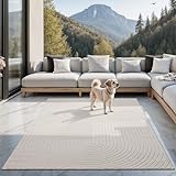 the carpet Santo Plus moderner Teppich - hochwertiger Wohnzimmer Schlafzimmer Teppich Creme - Boho Teppich in 200 x 280 cm aus Polypropylen