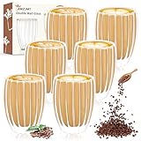 SVIPDDD 6er Set Doppelwandige Gläser 350ml,Doppelwandig tassen für Kaffee&Tee,Tassen für Latte Macchiato,Cappuccino&Espresso,für Heißgetränke Glastassen Set für Küche und Haushal-Espresso tassen set