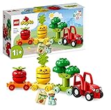 LEGO DUPLO My First Obst- und Gemüse-Traktor, Geschenk Spielzeug zum Basteln, Sortieren und Stapeln für Babys und Kleinkinder im Alter ab 1,5 Jahren, Lernspielzeug 10982