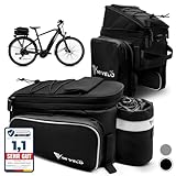 MIVELO - Fahrradtasche für Gepäckträger - Gepäckträgertasche Fahrrad - erweiterbar auf 20L - wasserabweisend - 20L schwarz