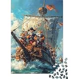 Mysteriöses Piratenschiff-Puzzle, 500 Teile, Puzzle für Erwachsene und Teenager, Holzpuzzle für Erwachsene und Teenager, anspruchsvolles Spielgeschenk 20,47x14,96 Zoll