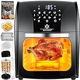 KESSER® XXL Airfryer 9in1 Heißluftfritteuse Fritteuse, | Drehgrill | Dörrautomat | Rezeptheft | Grillspieß | 1800 Watt | fettfrei grillen ohne Öl | 8 Programme | inkl. Zubehör Schwarz