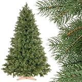 Weihnachtsbaum künstlich 150cm KÖNIGSFICHTE Premium von FairyTrees mit Christbaum Holzständer | Tannenbaum künstlich mit Naturgetreue Spritzguss Elemente | Made in EU