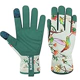 Gartenhandschuhe für Damen,Damen Gartenhandschuhe mit Touchscreen,Mikrofaser Leder Gartenhandschuhe Damen,Frauen Gartenhandschuhe für Hof, Reinigung, Gartenarbeit, Landschaftsbau, Pflücken, Pflanzen