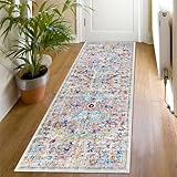 SHACOS Boho Teppich Läufer Flur rutschfest 60 x 180 cm Küchenteppich Waschbar Korridor Teppich Läufer Flur Kurzflor Flurläufer Läufer Flur Teppich für Wohnzimmer, Küche, Schlafzimmer, Bunt