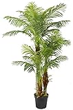 Große Künstliche Palme Deluxe 180cm mit 3 Stämmen und 30 Palmenwedel Kunstpflanze Kunstpalme Zimmerpflanze