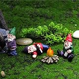 NIWWIN Betrunkener Gartenzwerge 4 Stück,Garden GNOME Elf Statue, White Beard Dwarf,Lagerfeuer Modell Ornament, Mini Zwerg Figur Verwendung für Rasen (Flame)