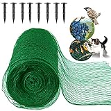 MAIYADUO - Vogelschutznetz 4M x 5M Vogelnetz, Kirschbaum Netz Engmaschig mit 8 PCS Erdnägel aus Kunststoff, Robust UV-beständig Netz für Garten, Teich, Balkon, Maschenweite 15mm x 15mm