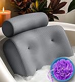 Everlasting Comfort Luxury Bath Pillow - Head, Neck, Back Support Cushion for Bathtub, Spa, Soaking