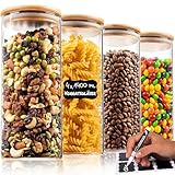 Deco haus® Vorratsgläser mit Deckel 4er Set [+ETIKETTEN] - Für Müsli, Zucker, Mehl - Vorratsdosen Glas, luftdicht - Aufbewahrungsglas - Aufbewahrungsbox Küche Vorratsbehälter