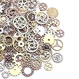 DAHI Steampunk Zahnräder 150 Gramm Metall Anhänger Zahnraeder Steampunk für Schmuck Basteln (Mehrfarbig) 150g