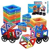 AOUVT 56 Pcs Magnetische Bausteine, Magnetspielzeug Magnete für Kinder, Lustiges Pädagogisches Bauspielzeug, Perfekte Geschenkauswahl für Jungen und Mädchen im Alter von 3-8 Jahren