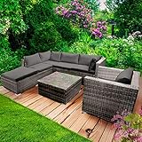 BRAST® Gartenmöbel Lounge Set | 4-7 Personen viele Modelle & Farben | inkl. extra Dicke Kissen | TÜV geprüft | Outdoor Loungemöbel Sitzgruppe Essgruppe Garnitur