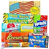 Amerikanische Süßigkeiten Geschenkbox | USA Candy & Schokolade | American Süssigkeiten Snack Box für Geburtstag, Unabhängigkeitstag & Sommerfest | US Import | Heavenly Sweets