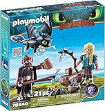 PLAYMOBIL DreamWorks Dragons 70040 Hicks und Astrid mit Babydrachen, ab 4 Jahren