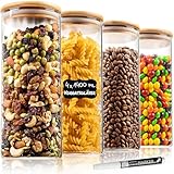 Deco haus® Vorratsgläser mit Deckel 4er Set [+ETIKETTEN] - Für Müsli, Zucker, Mehl - Vorratsdosen Glas, luftdicht - Aufbewahrungsglas - Aufbewahrungsbox Küche Vorratsbehälter