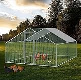 vanvilla Hühnerstall Freilaufgehege XXL Tiergehege für Hühner Hasen Kleintiere Kaninchen Stall Kaninchenauslauf Hasenauslauf Auslauf 3x4x2 m