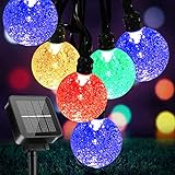 SUWITU Lichterkette Außen Solar Bunt, 9.2 Meter 60 LED USB/Solar Lichterkette Außen Wetterfest 8 Modi für Outdoor, Balkon, Hochzeit, Weihnachten, Party Deko