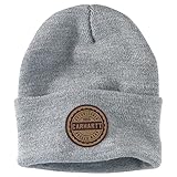 Carhartt Herren Knit Rugged Wear Patch Beanie, HEATHER GREY, Einheitsgröße