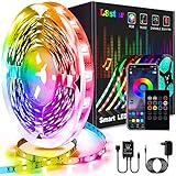 L8star 5m Led Strip, Led Streifen Farbwechsel Led Lichterkette Clever Rgb Led Bänder Stripes mit Bluetooth und fern Kontroller Sync zur Musik Led Leiste, Lichterkette bunt