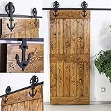 201cm/6.6FT Vintage Spoke Industrial Rad Schiebetür Barn Holz Innen Tür Schiebetürbeschlag Set Schiebetürsystem/sliding barn door hardware