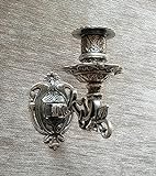 Messing Klavierleuchter Antik Silber Wandleuchter,Kerzen-Wandhalter brünniert Wandkerzenhalter Schwenkbar, Requisite