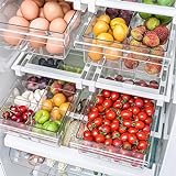 FMH PREMIUM Kühlschrank Organizer Schublade - Ordnungssystem zum Aufhängen und Herausziehen mit 8-fach Trenner - Perfekter Organizer, Kühlschrank Schubalde Organisation