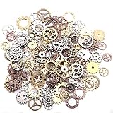 DAHI Steampunk Zahnräder 200 Gramm Metall Anhänger Zahnraeder Steampunk für Schmuck Basteln (gemischte farbe) 200g